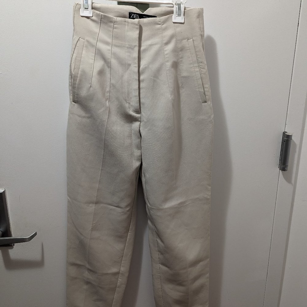 Zara High Waisted Pleat Women's Pants